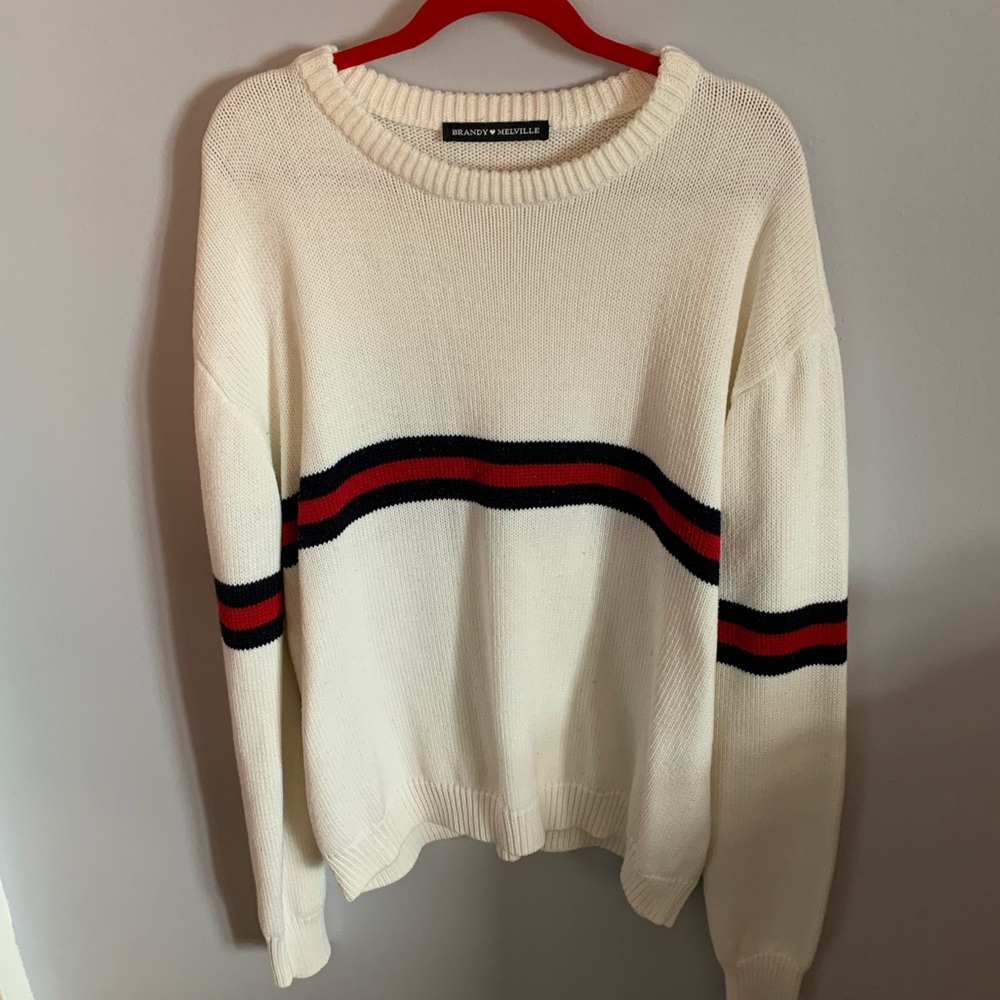 Brandy Melville Striped White sweater 🥰